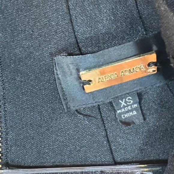 Alexia Admor Katrina Black Splitneck Cap Sleeve Sheath Midi Dress Sz XS $245 - Picture 3 of 5